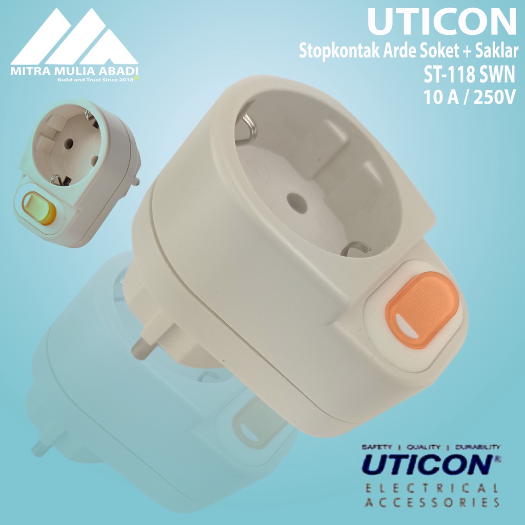 Steker Arde Socket + Saklar Uticon ST-118SWN