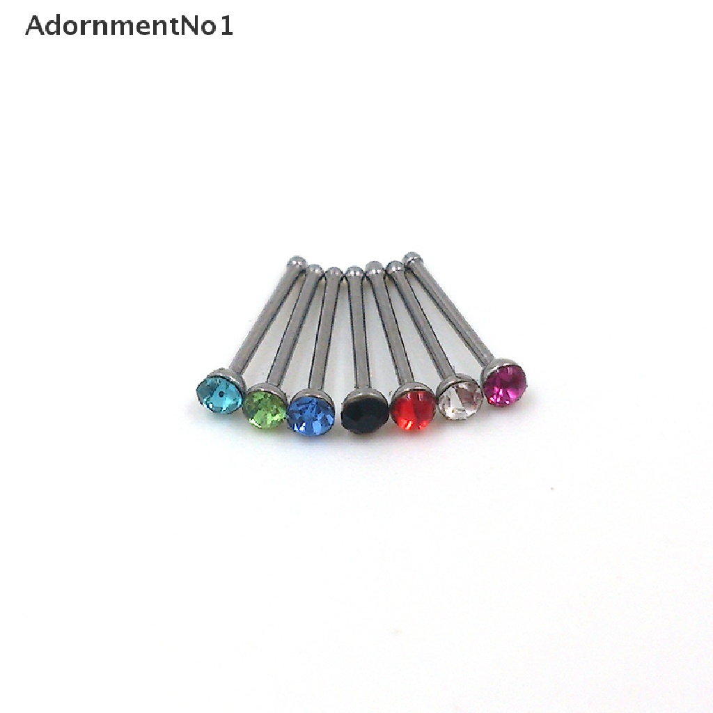 (AdornmentNo1) 60pcs / Set Anting Tindik Hidung Aksen Kristal + Berlian Imitasi Bahan Stainless Steel Untuk Wanita