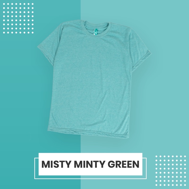 KAOS POLOS COTTON TWOTONE MISTY LENGAN PENDEK 30’S /  PRIA & WANITA 100% DISTRO ORIGINAL-MINTY GREEN