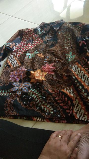 Tulis Batik Hrb026 Kenongo Kemeja Jazv Panjang Pekalongan Padi M L Xl Sogan Tulis Halus Kemeja Batik