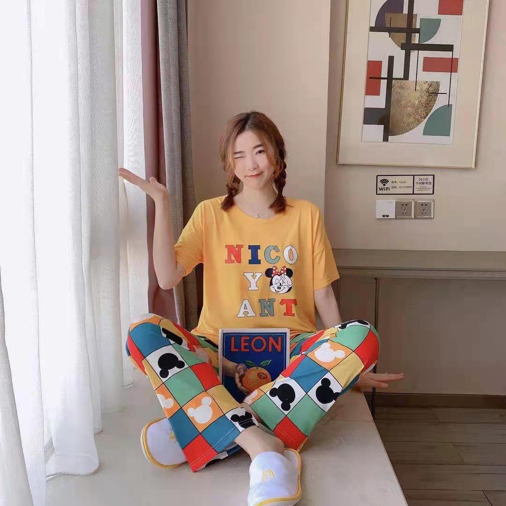 blinqshop BAJU TIDUR IMPORT-BIRU MIKI & DONAL