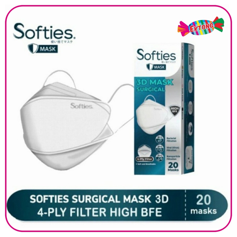 SOFTIES 3D MASK SURGICAL 4 PLY 20 Masks