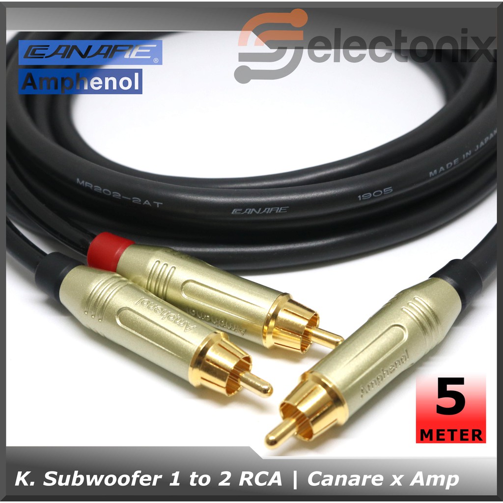 Kabel Subwoofer 1 ke 2 RCA | Amphenol x Canare [5m]