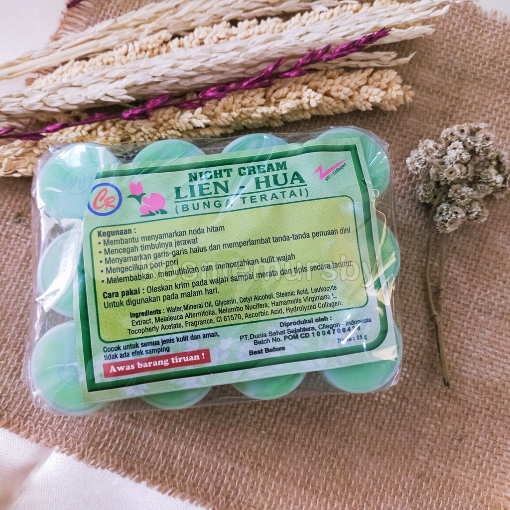 CREAM LIENHUA (BUNGA TERATAI) / CREAM PEMUTIH SIANG DAN MALAM
