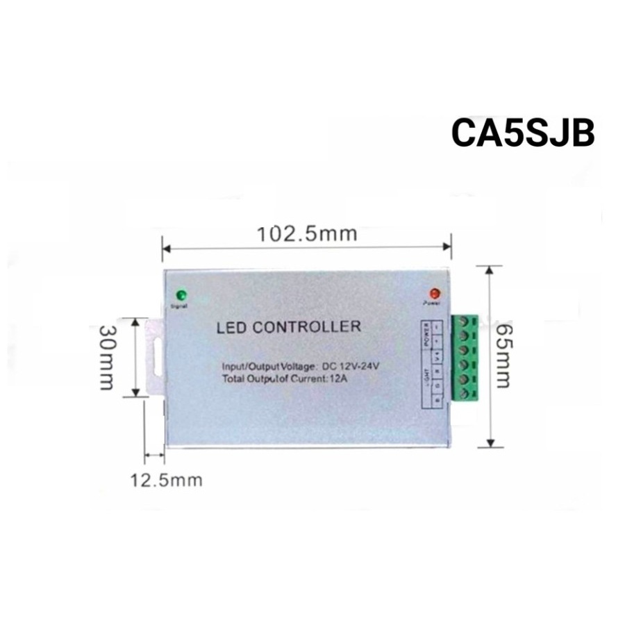 Kontroler Lampu LED Strip Controller RGB 12V 24V DC Aluminium