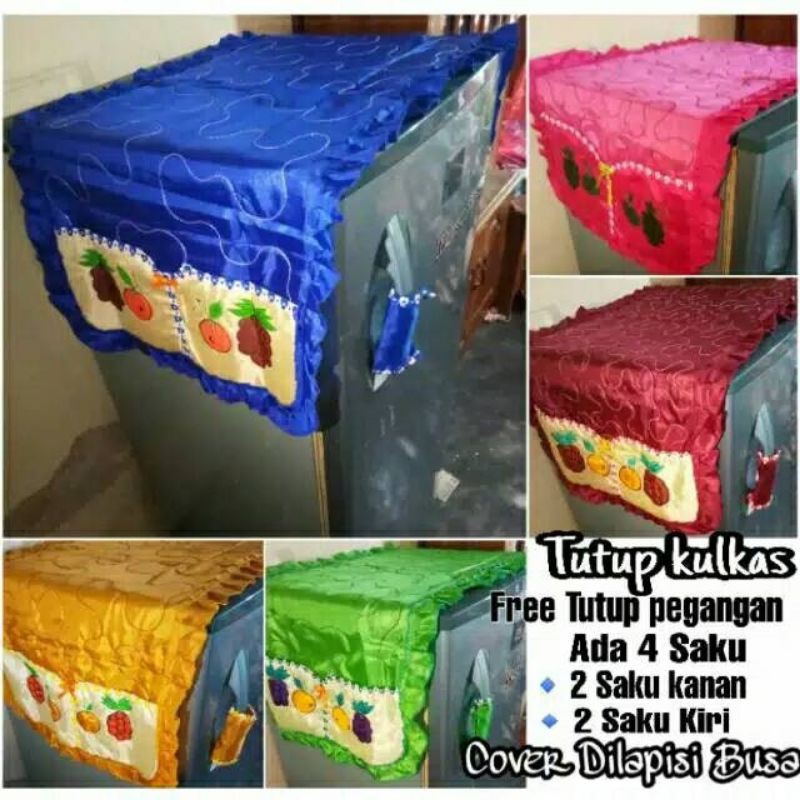 tutup KULKAS / taplak kulkas / penutup kulkas / cover  KULKAS / sarung kulkas / tutup atas kulkas