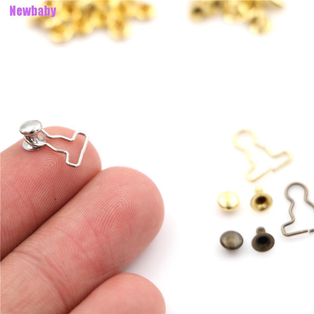 (Newbaby) 20pcs / Set Buckle Metal Mini 9mm Untuk Aksesoris Pakaian Boneka BJD 1 / 6 DIY