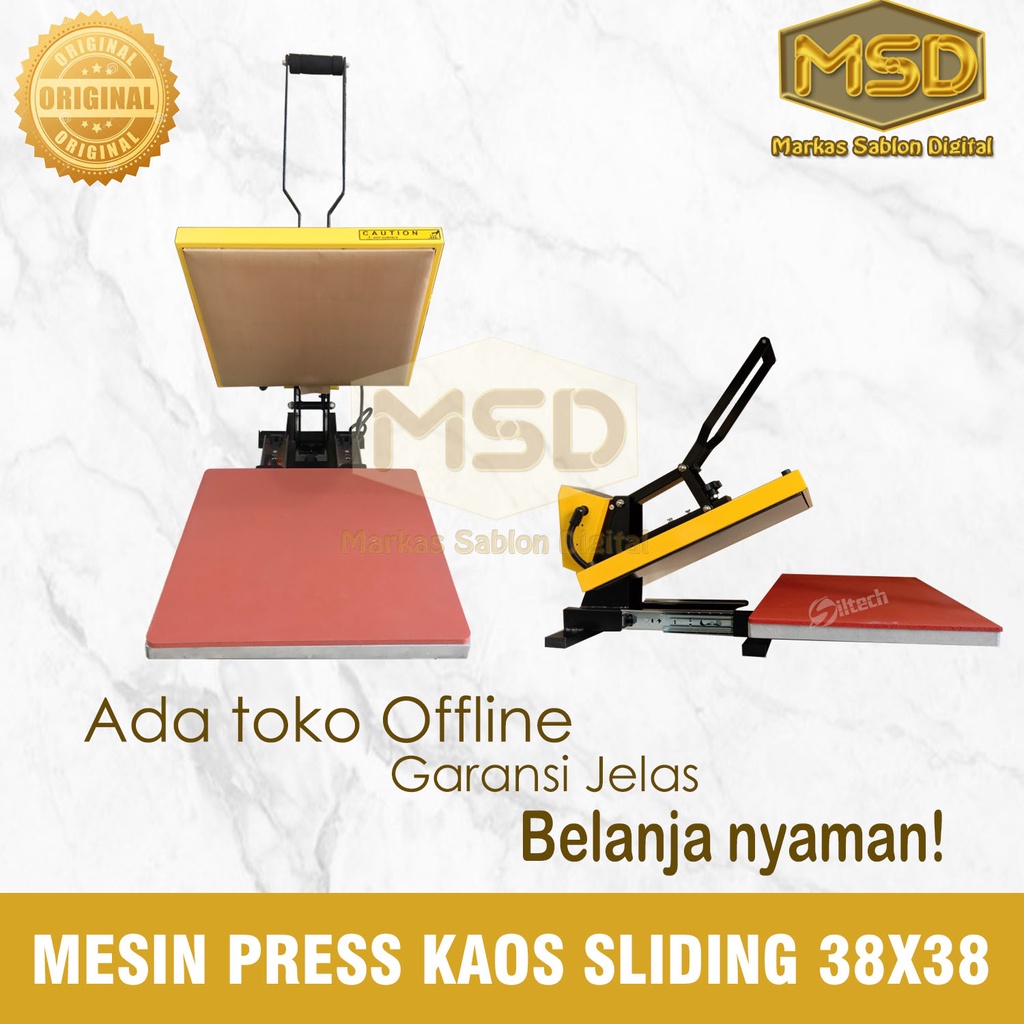 Mesin Press Kaos SLIDING 38x38 / Mesin Press Baju Tarik 38x38