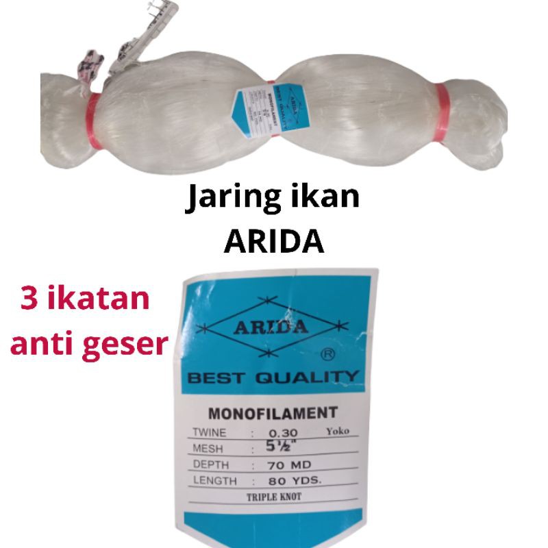 Jaring Ikan Arida 6 dan 5½ 0.30 70/80 yoko Tiga Ikatan Anti Geser Untuk Ikan Bawal