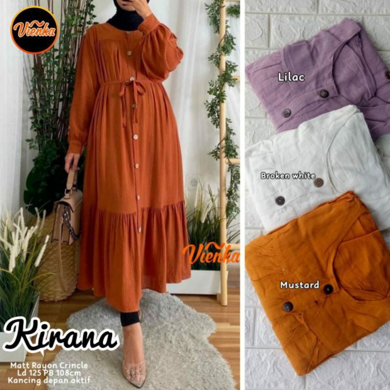Kirana long tunik polos katun crinkle jumbo ld 125