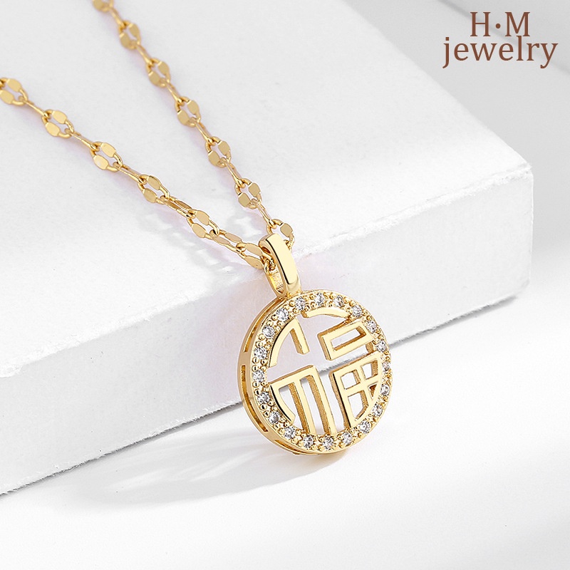 Kalung Rantai Klavikula Aksen Berlian Bahan S925 Silver Untuk Wanita