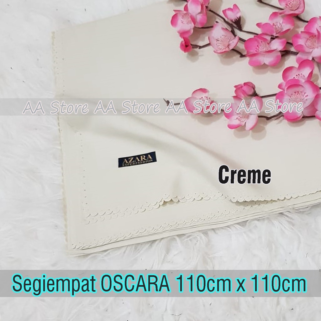 Segi empat voal oscara polos / jilbab polos azara-krem