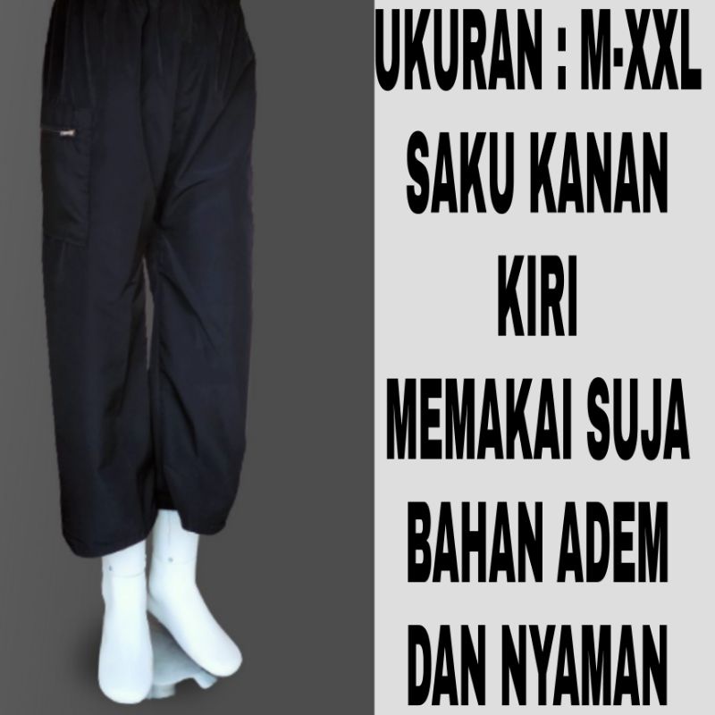 CELANA KOMPRANG PANGSI SIRWAL PRIA DEWASA HITAM M L XL XXL