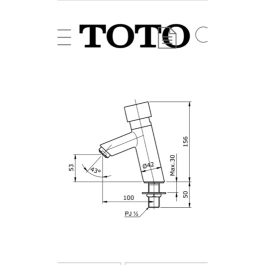 kran wastafel push TOTO TX126LE ORIGINAL TX 126 LE