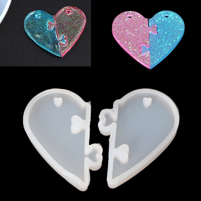 Moonlight&quot; Love locks for lovers Pendant Silicone Mold DIY Epoxy Resin Mould Jewelry Tools