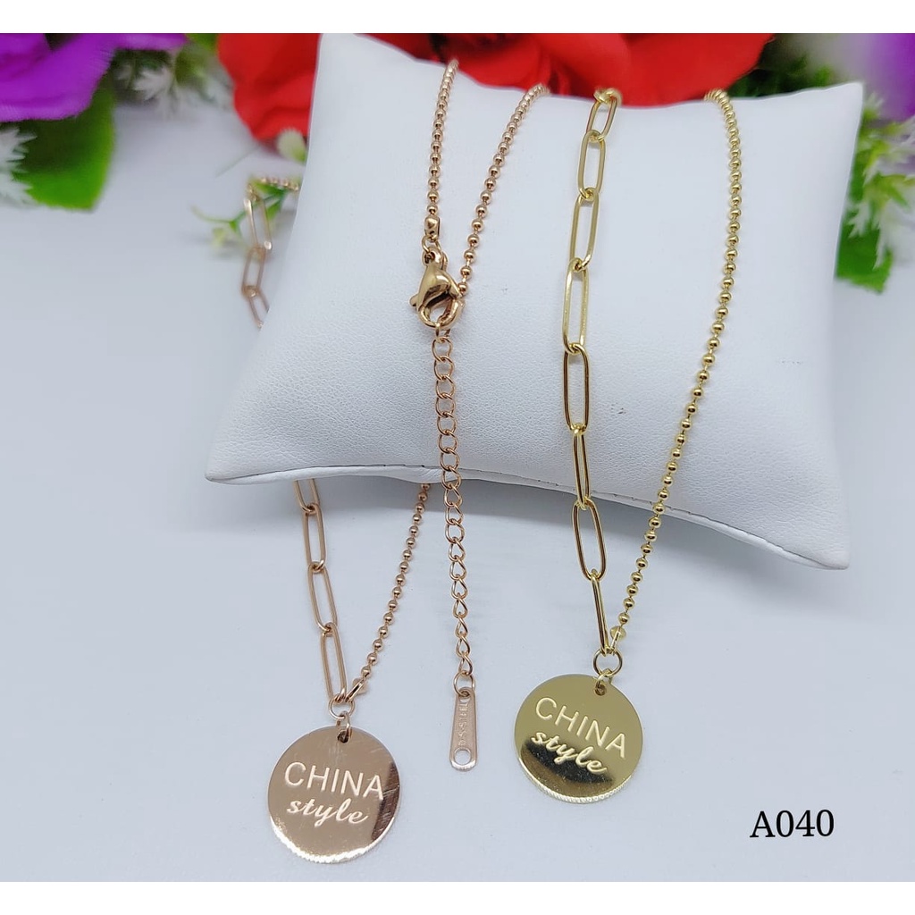 Titaniun kalung fashion A038-041