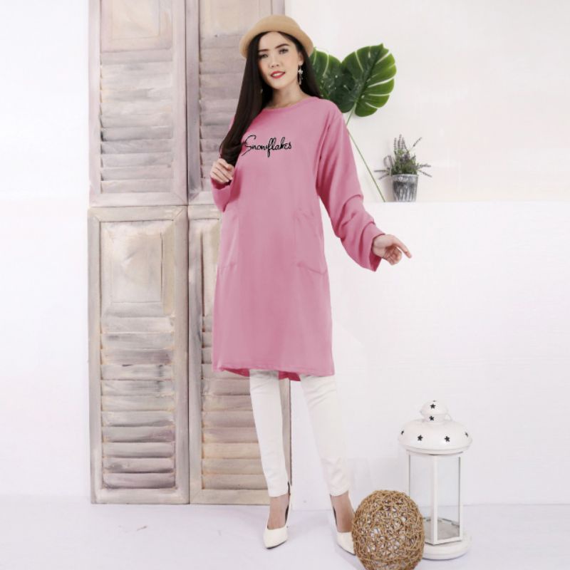 TUNIK JUMBO WANITA LD 120 , LD 130, LD 140 TUNIK SAKU BORDIR BIGSIZE