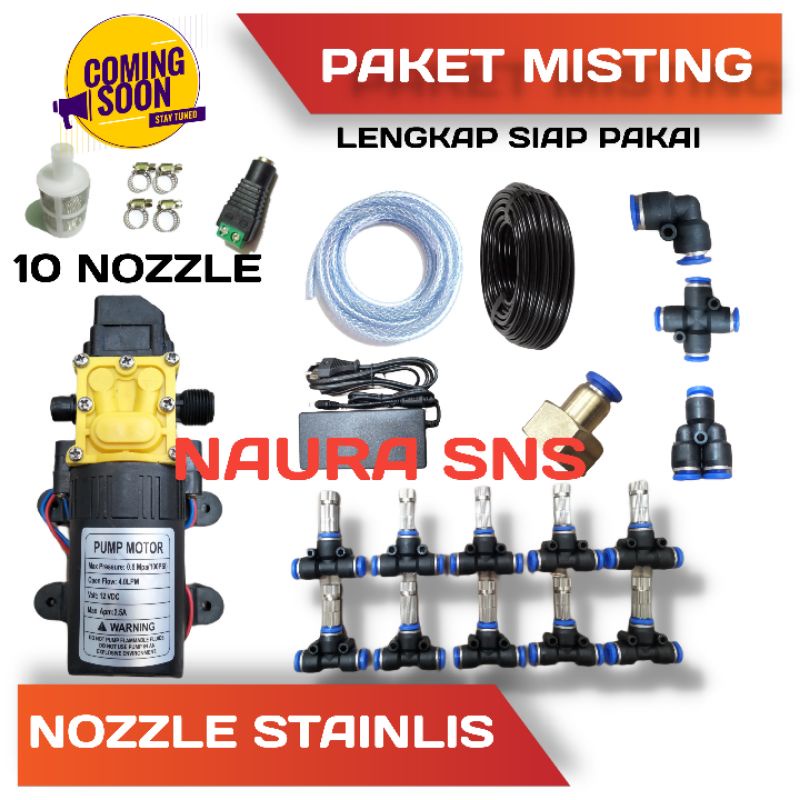 PAKET MISTING SPRAYER KABUT 10 TITIK / ALAT MISTING EMBUN / MISTING SPRAYER STAINLIS