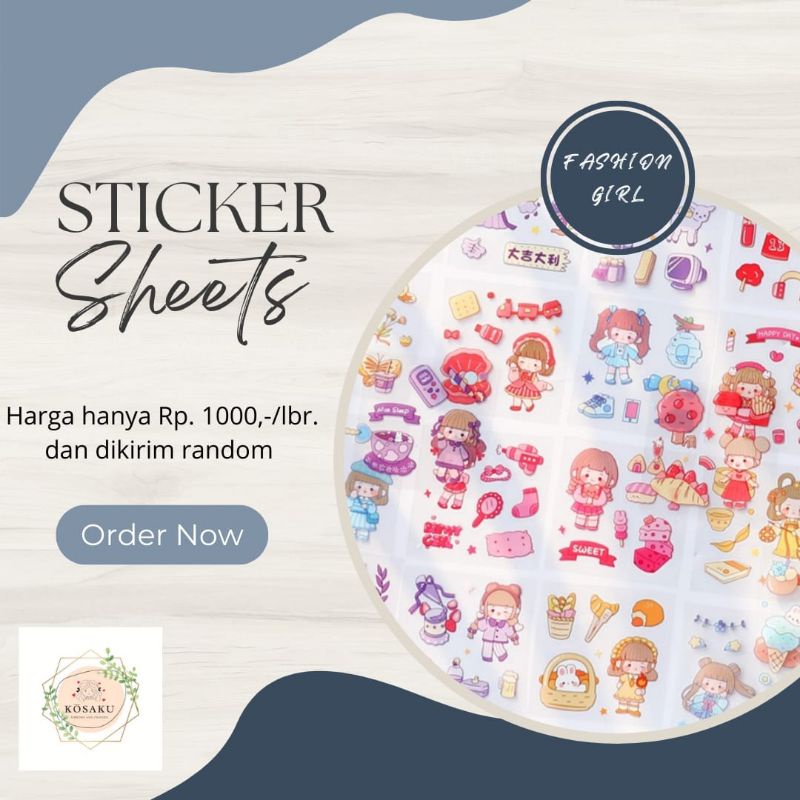 

Sticker aesthetic Sticker sheets - fashion girl