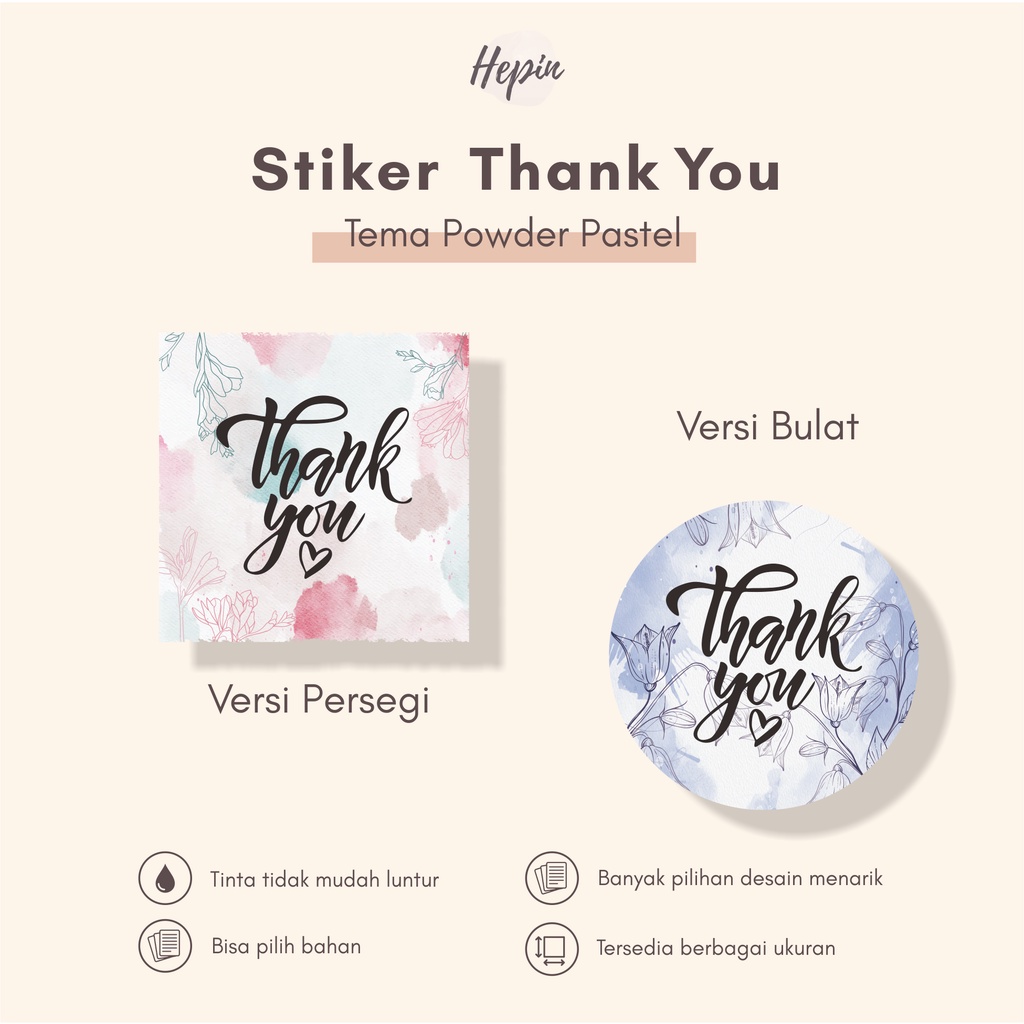 

stiker label than kyou murah tema POWDER PASTEL/bisa custom