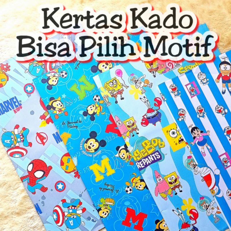 

[COD] Promo Kertas Kado Murah / Motif Bisa Pilih / Harga 10 Lembar