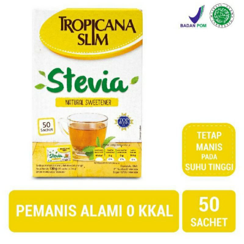 

Tropicana slim stevia natural sweetener 50's