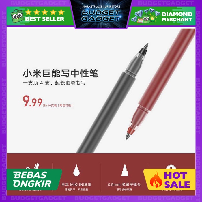 

Unik Original Mikuni Japan Ink Pen Pulpen Hitam 10 Pcs 0.5Mm Fast Dry Bagus