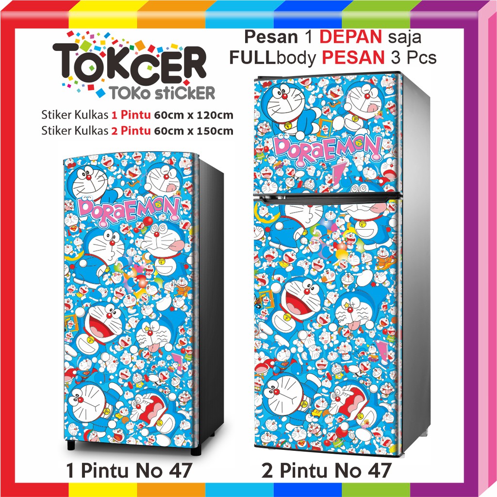 Stiker Kulkas DORAEMON 1 Pintu dan 2 Pintu