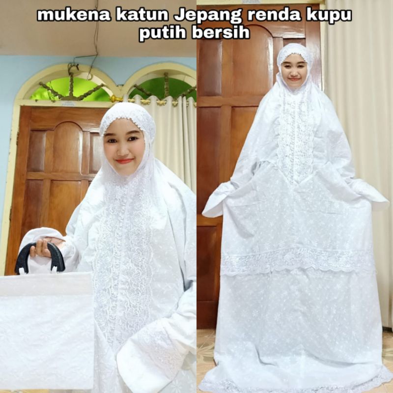 mukena katun jepang renda KD terusan