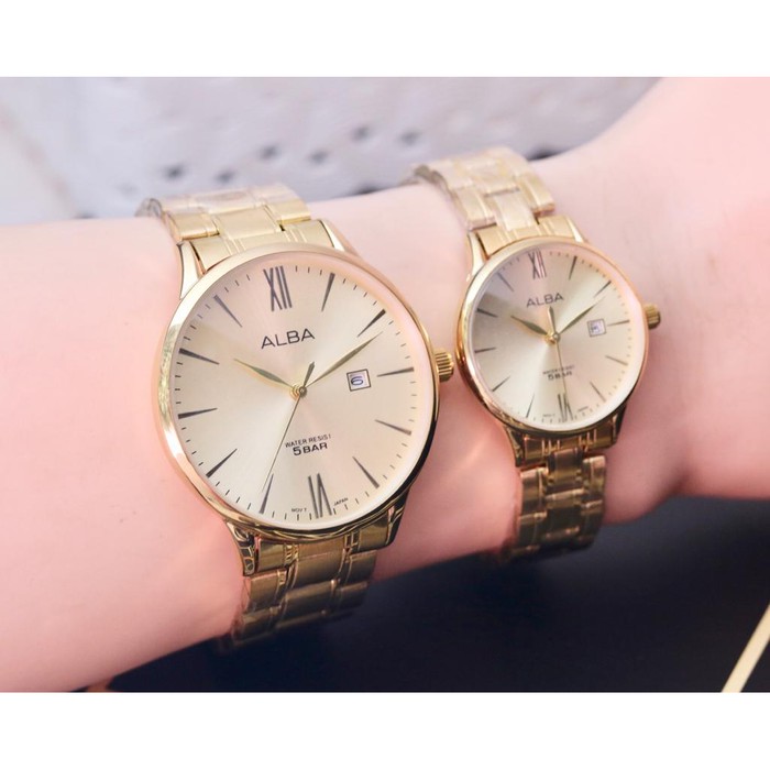 [Spesial Promo] JAM TANGAN COUPLE ALBA TALI RANTAI ANTI AIR ARLOJI COUPLE EKSKLUSIF