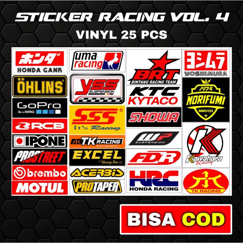 Stiker Racing Pack Stiker Sponsor Stiker Helm Stiker Motor Sticker Motor