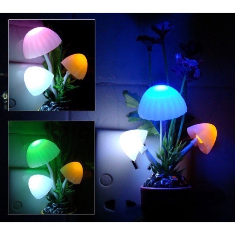 Lampu Tidur Jamur Avatar Mushroom Sensor Cahaya LED Night Lamp 0615