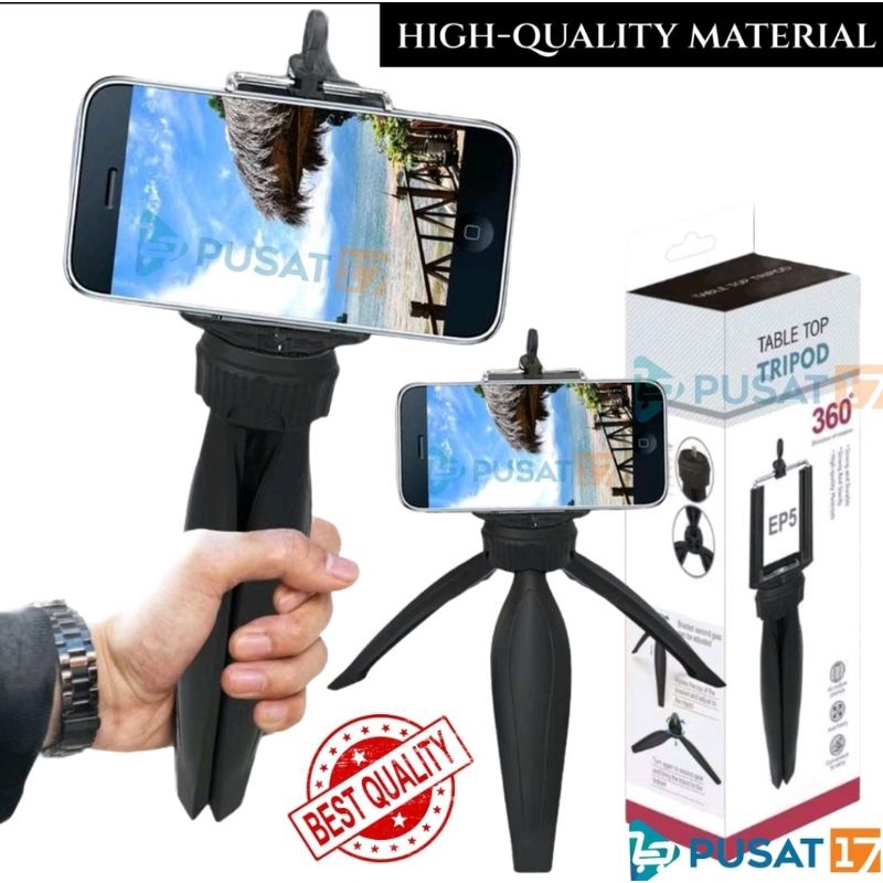 STAND HP PHONE HOLDER STABILITAS 360 DERAJAT UNIVERSAL TRIPOD HANPHONE ADJUSTABLE