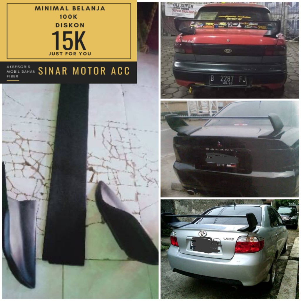 Spoiler Wings Racing Modif Custom Model Subaru Universal Bisa Untuk Semua Jenis Sedan keren termurah