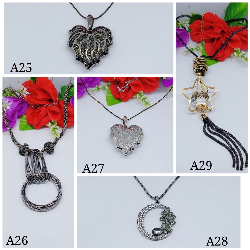 Aksesoris kalung fashion kalung elegan kalung hijab aksesoris cantik kalung daun elegan cantikA25-29