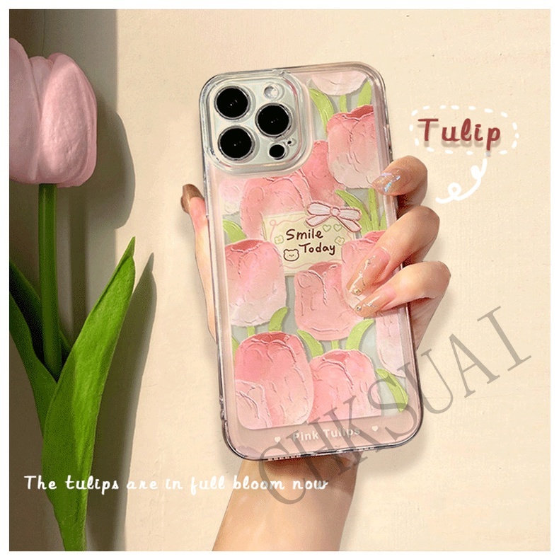 Case Motif Lukisan Minyak Bunga Untuk Iphone 13 13pro max 12 11 7 8p X