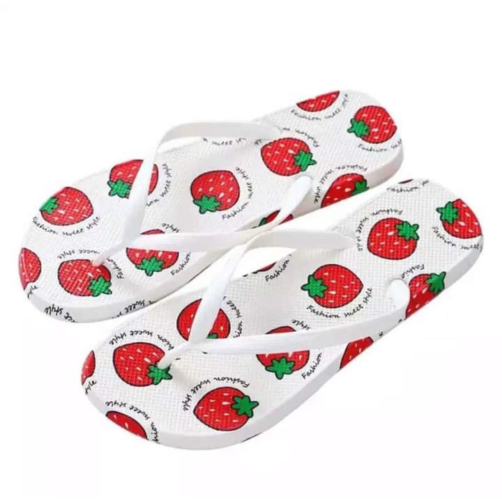 SANDAL JEPIT WANITA buah strawberry