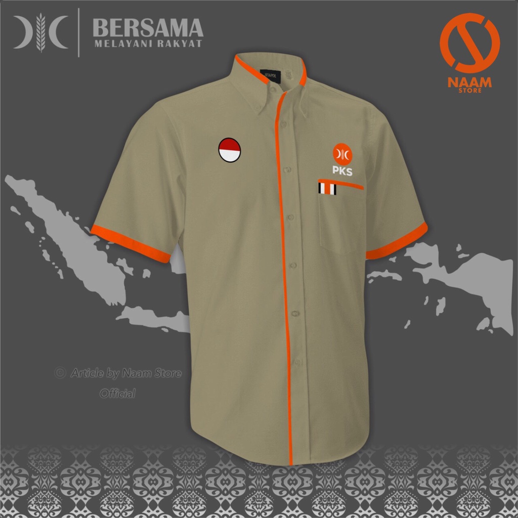 KEMEJA FORMAL PKS LENGAN PENDEK COKLAT by Naam Store Official