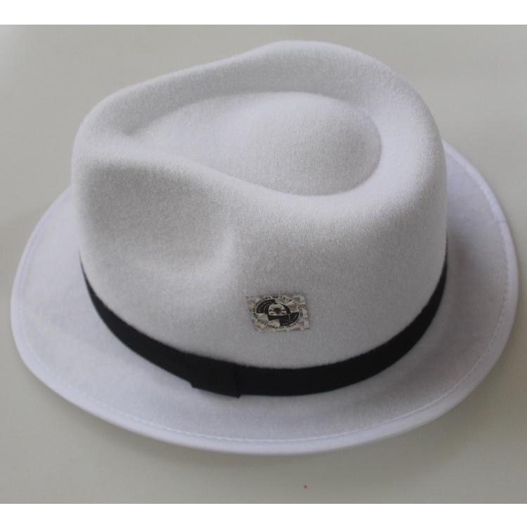 Topi Fedora Pria Dewasa Premium Original Warna Putih Fedora Hat White Pria Wanita Topi Pedora Pria Wanita Import Original Asli