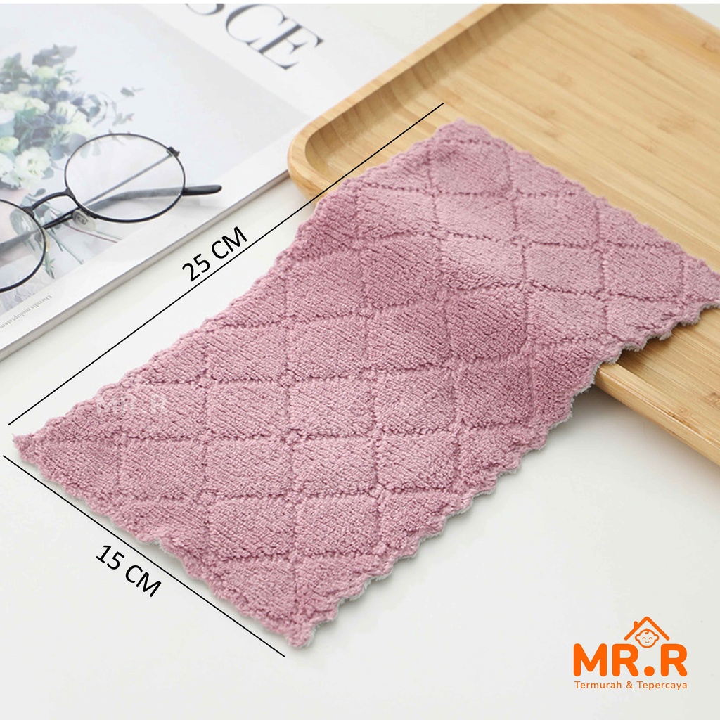 Kain Lap Microfiber Dapur Anti Minyak Lap Piring Kompor Serbet Dapur Serbaguna Lap Mikrofiber