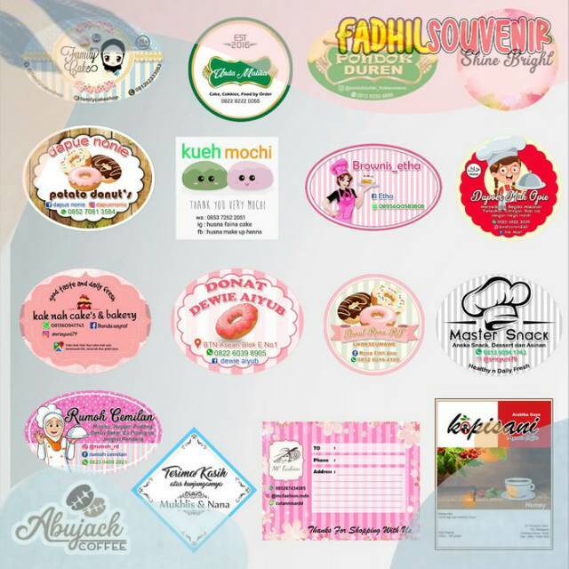 

GROSIR [Min 100] Stiker Kemasan Olshop Kue Toko FADHILSOUVENIR