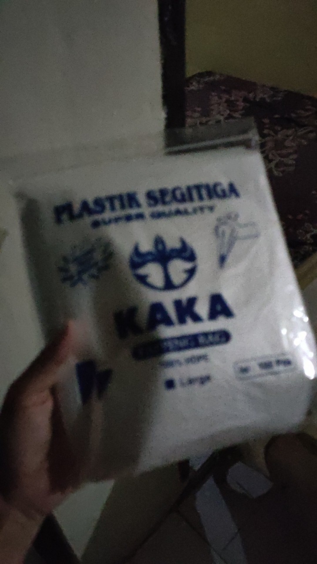 Plastik Segitiga Ukuran Besar/ Papping Bag Merk Kaka Isi 100 Pcs Double Seal