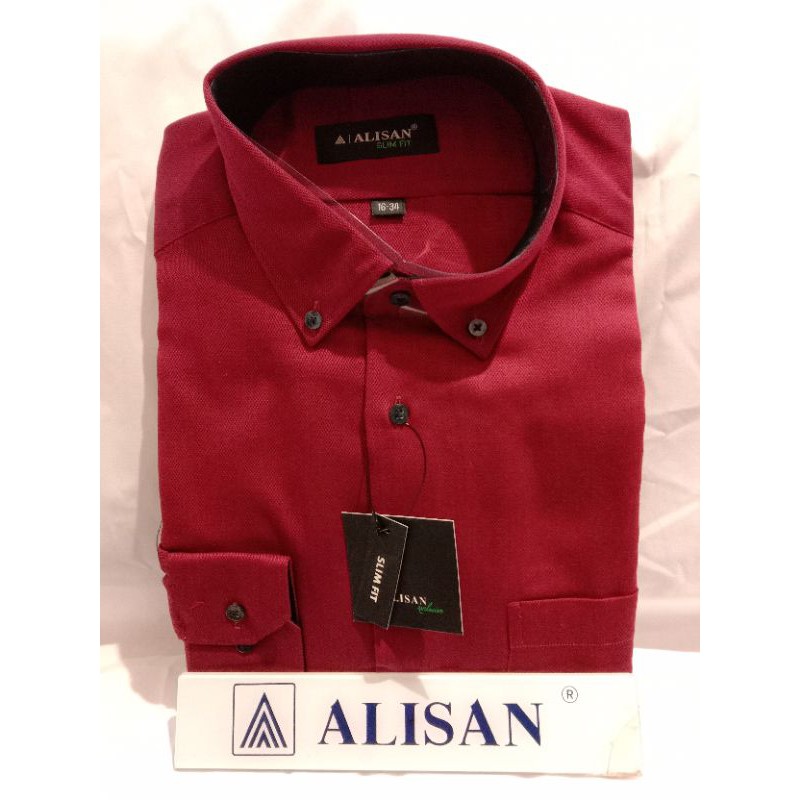 Kemeja Polos Kombinasi ALISAN Lengan panjang
