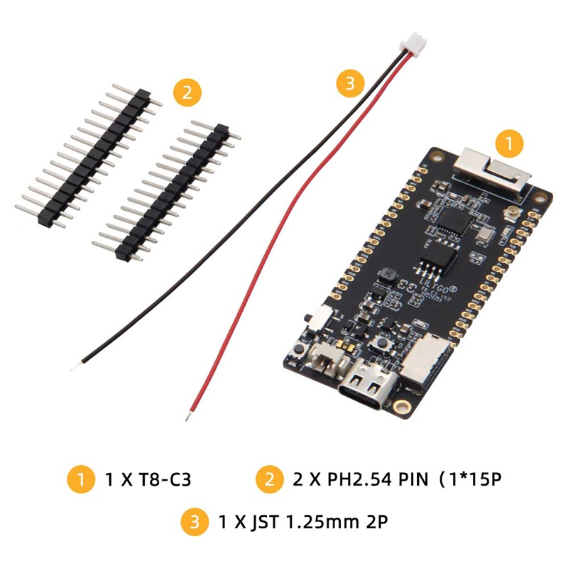 Btsg BT5.0 Papan Pengembangan T8-C3 ESP32-C3 Papan Dioptimalkan Untuk w 3D Antena TF Slot