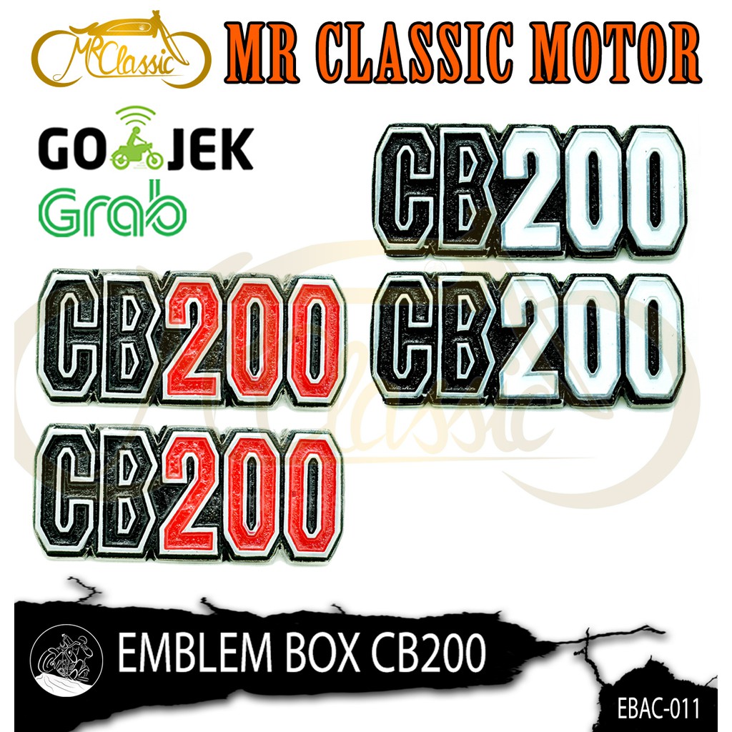 Emblem Logo Box Aki Honda CB200 Almunium Tebal Variasi