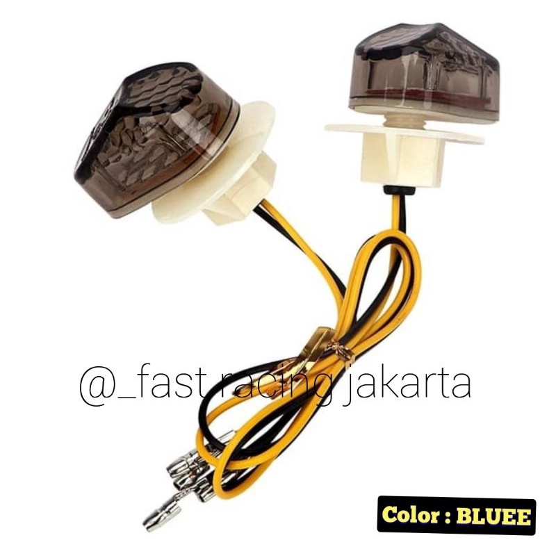 Lampu sein Tempel LED model Oval-Untuk motor Fairing - blue