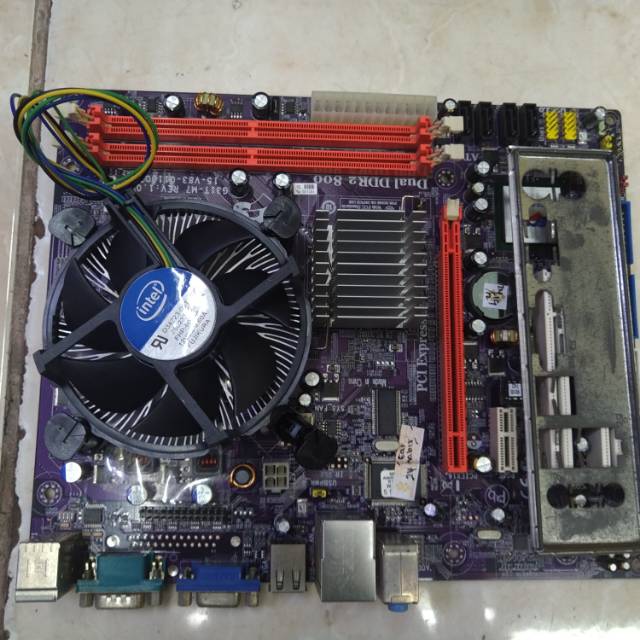 Paket mainboard lga 775 g31 DDR2 prosesor core 2 quad quad core Q6600 fan