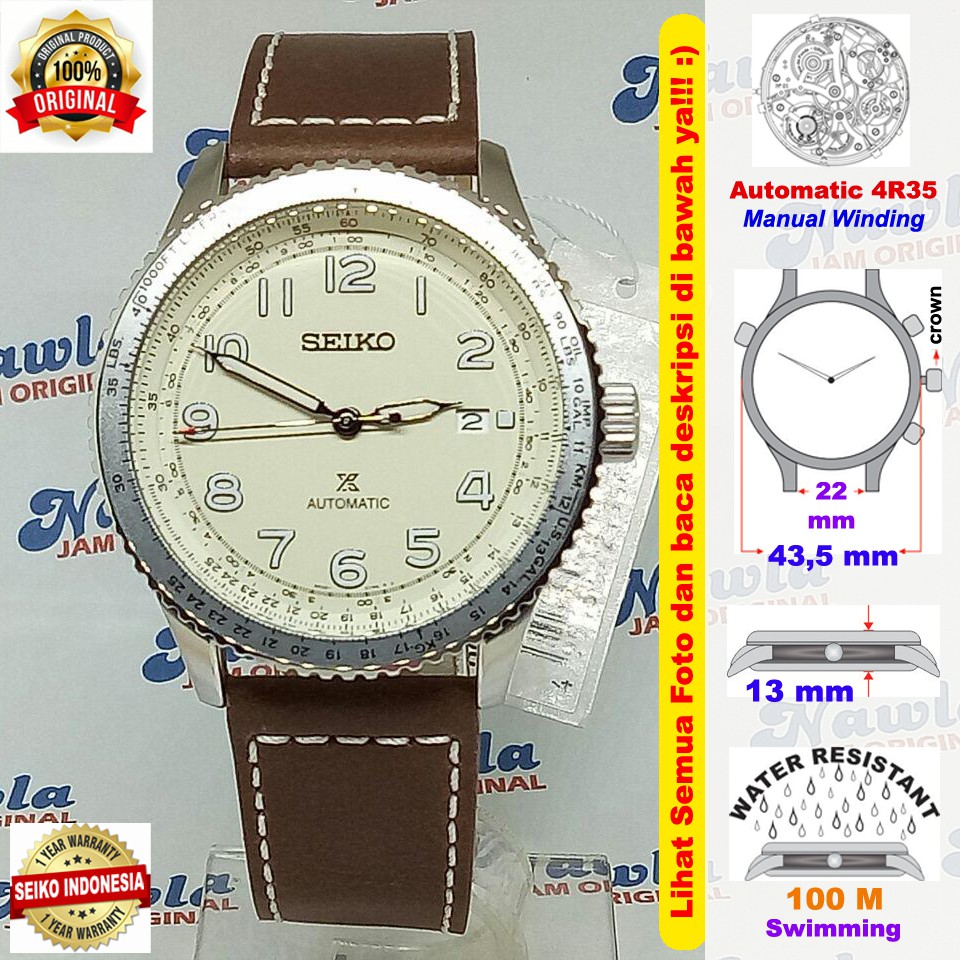 Seiko Prospex SRPB59K1 Flightmaster Beige Dial - Jam Tangan Pria SRPB59