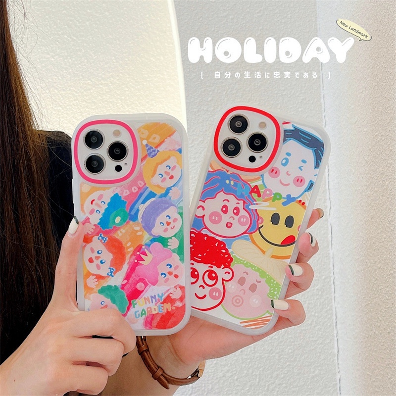 Soft Case Pelindung Motif Kartun Doodle Orang Untuk Iphone 7 8 PLUS X XR XS 11 12 13 PRO MAX SE 2020