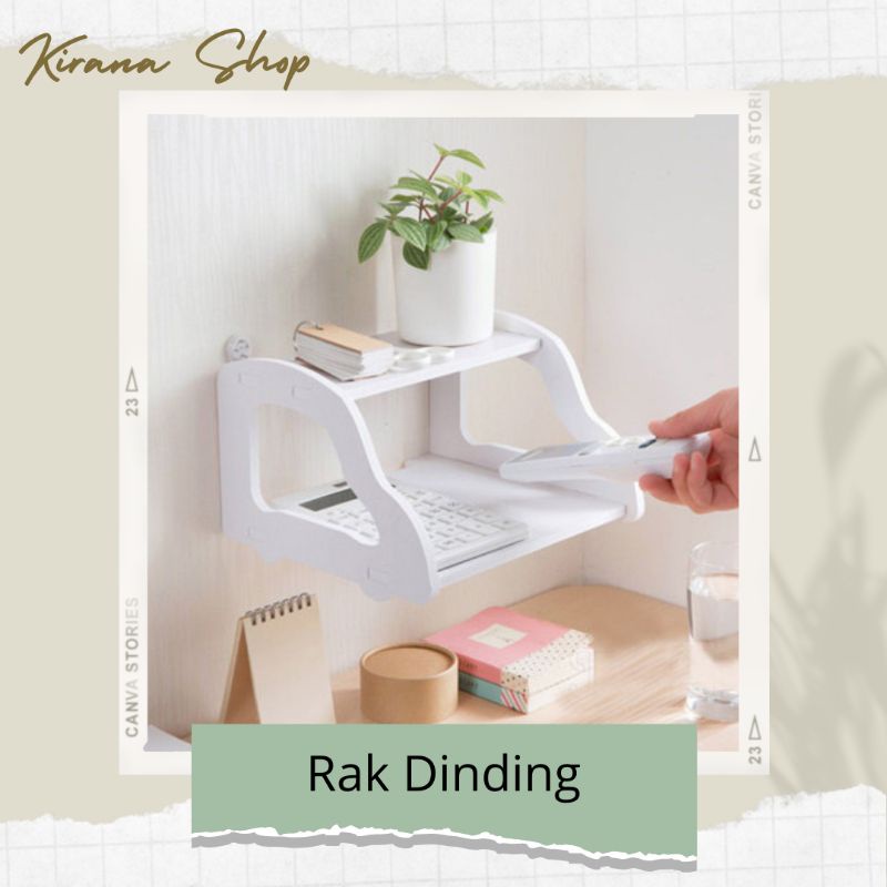 Rak Dinding Desktop Estetik Storage Rak Dinding Rak Vintage Wifi Minimalis